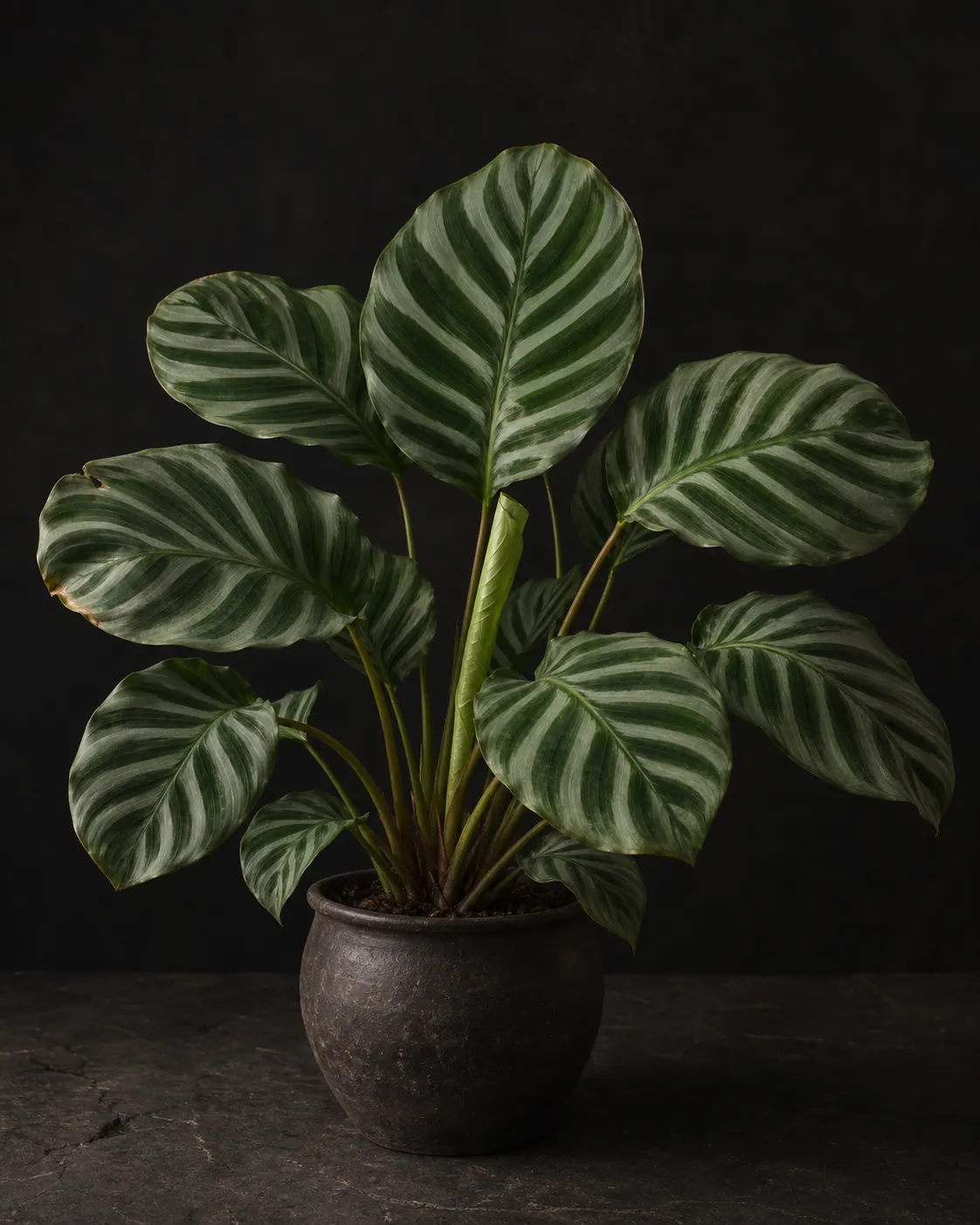 Calathea Orbifolia, a Botanical Nocturne portrait
