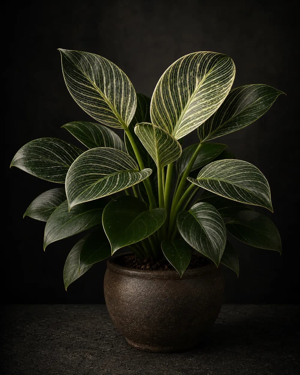 Philodendron Birkin, a Botanical Nocturne portrait