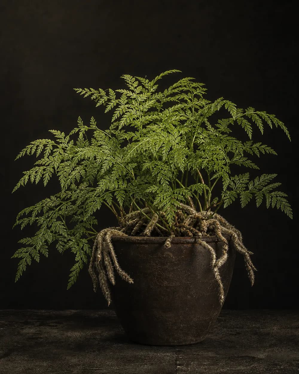 Rabbit's Foot Fern, a Botanical Nocturne portrait